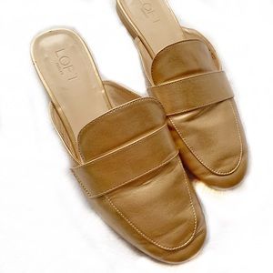 Loft Rose Gold Mules Loafers Size 9